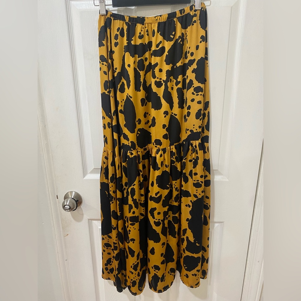 From ANTHROPOLOGIE- Corey Lynn Calter Mustard and Black Maxi Skirt
